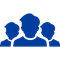Icon of three people in blue