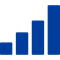 Blue icon of increasing bar chart