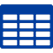 Blue icon of a graph
