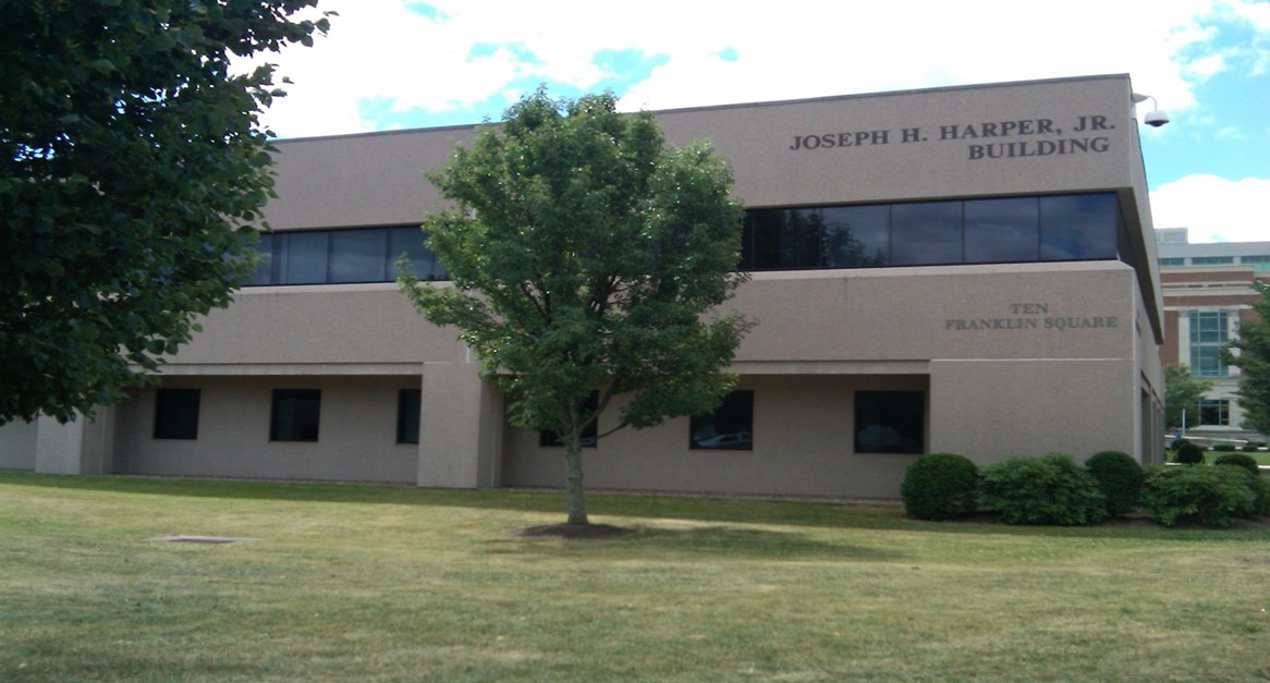The exterior of an office building