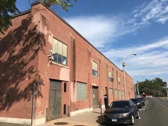 The brick exterior of an office building