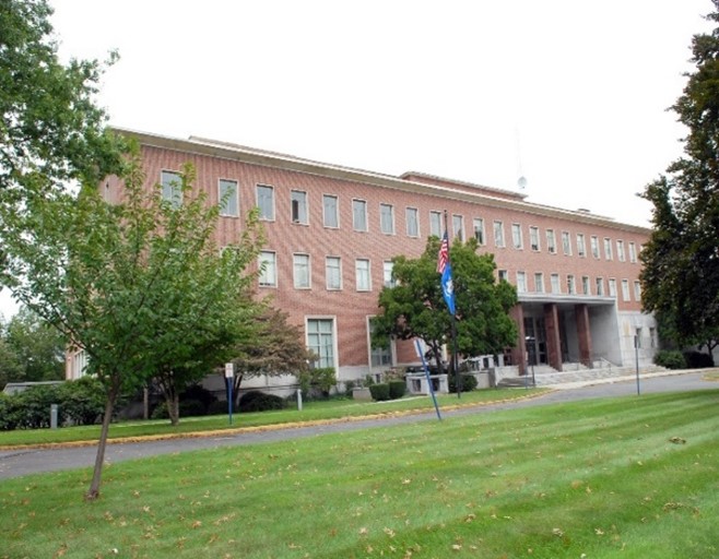 A brick office building