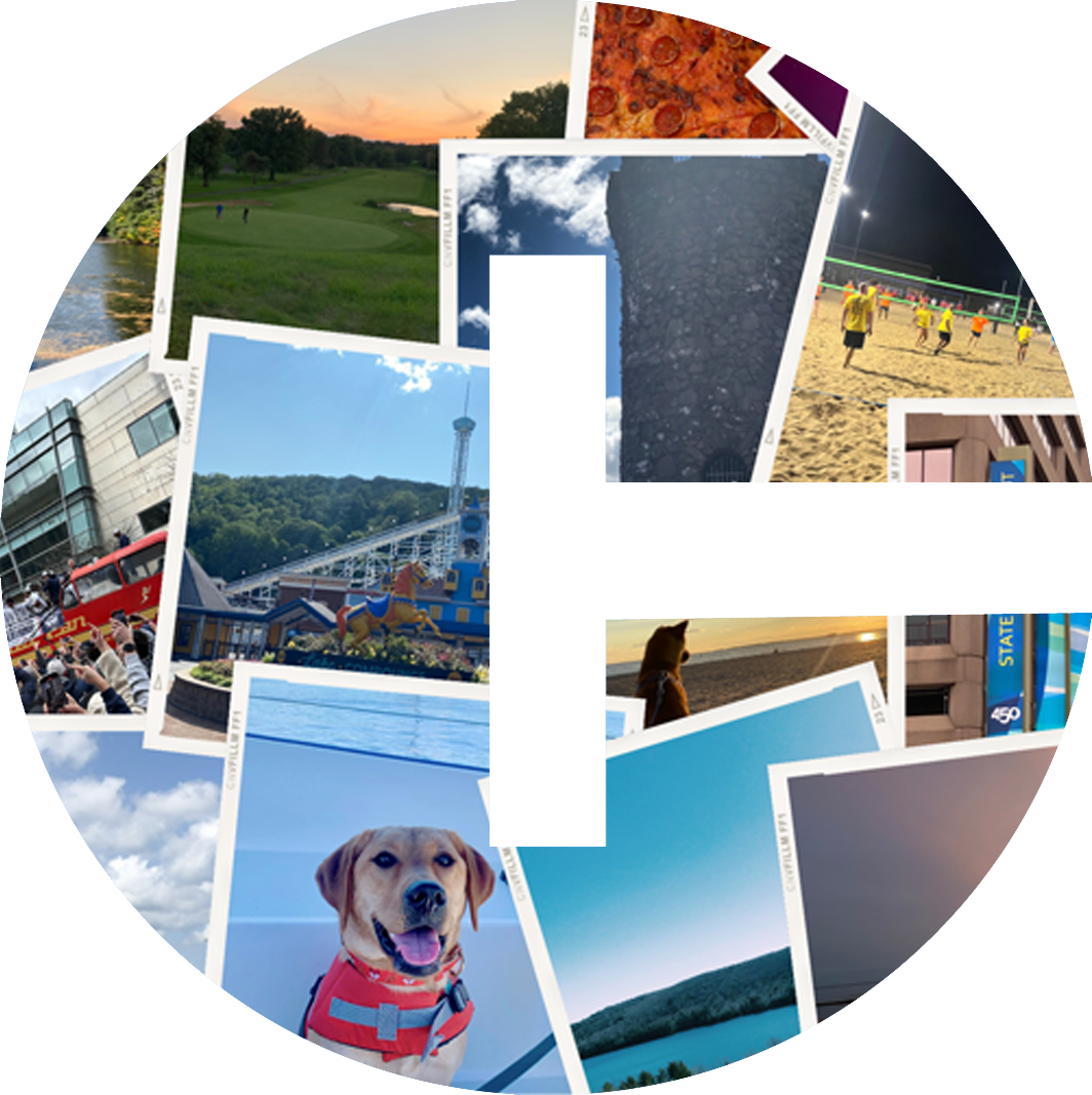 Polaroid collage of things and places in Connecticut, created by DAS Talent Solutions staff 