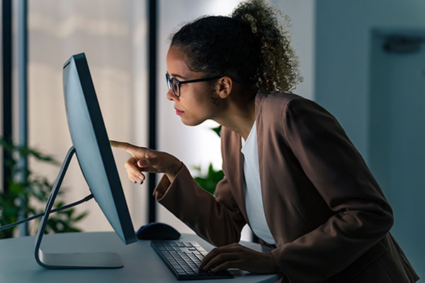 woman at computer