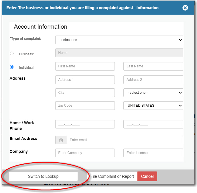 click lookup button