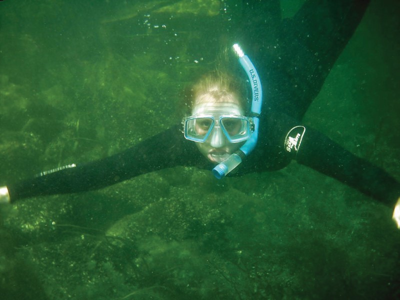 If you really want to enjoy fishes in their natural environment, you have to get in the water with them! Mike Jacobs photo.