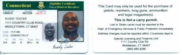 Eligibility Certificate to Purchase a Pistol or Revolver