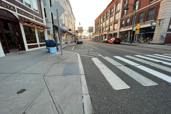 an accessible crosswalk in downtown hartford
