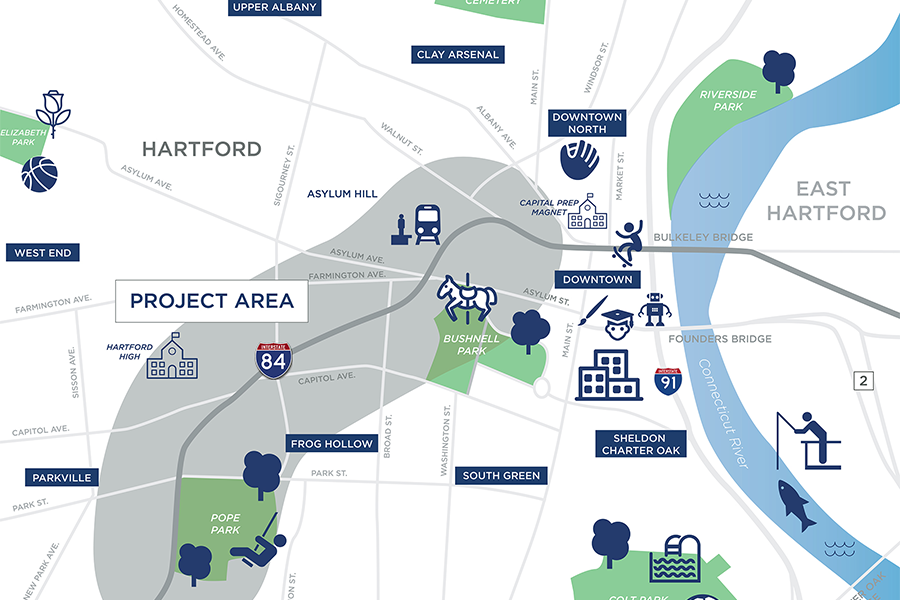 I-84 Hartford illustrated plan