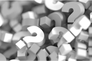 floating white question marks collage