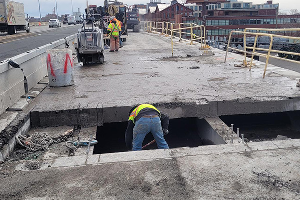 Bridge deck removal