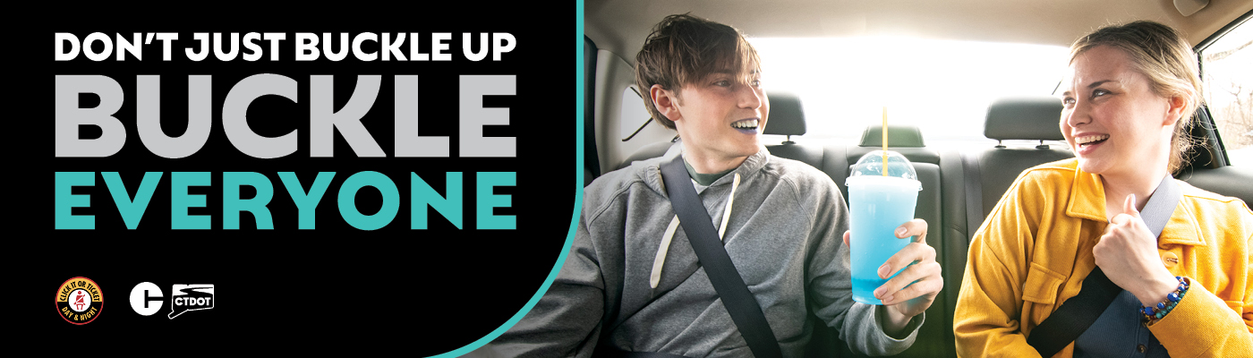 do not just buckle up - buckle everyone campaign image passenger seat