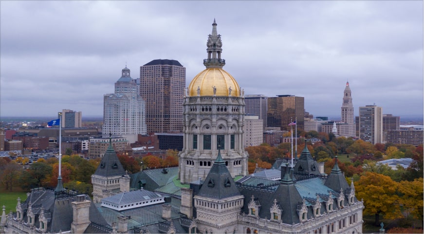 photo of Connecticut government building - crash course highway safety plan