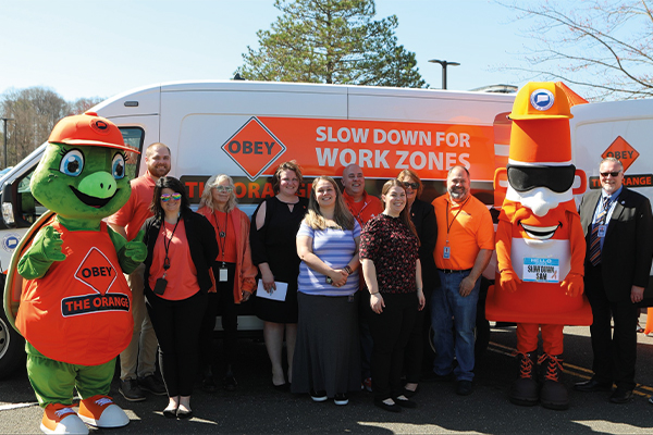 obey the orange campaign group photo with mascots