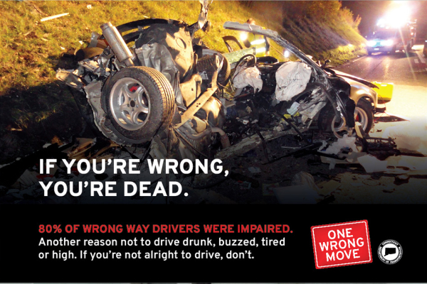 80% of the wrong way driver were impaired - if you are wrong, you are dead
