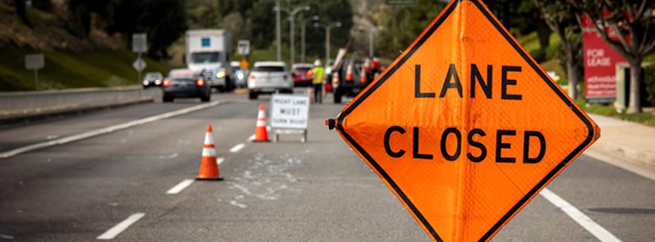 lane closed in a work zone - work zone safety