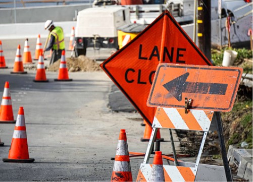 lane closed sign in a work zone - penalties
