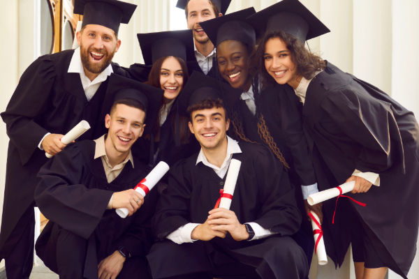 diverse group of college graduates